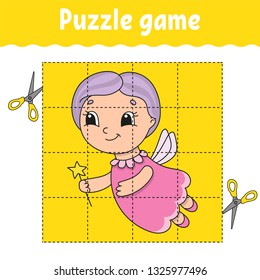 Puzzle game for kids . Education developing worksheet. Learning game for children. Activity page. For toddler. Riddle for preschool. Simple flat isolated vector illustration in cute cartoon style