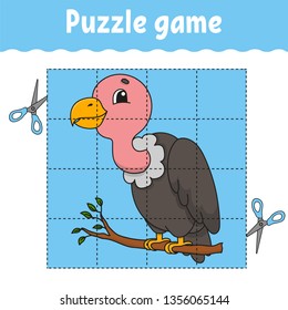 Puzzle game for kids . Education developing worksheet. Learning game for children. Activity page. For toddler. Riddle for preschool. Simple flat isolated vector illustration in cute cartoon style.