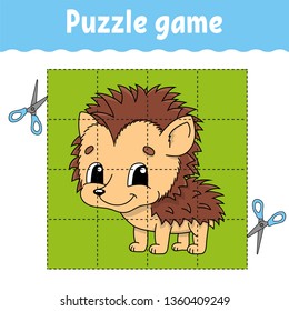 Puzzle game for kids education. Education developing worksheet. Game for kids. Activity page. Puzzle for children. Riddle for preschool. Simple flat isolated vector illustration in cute cartoon style
