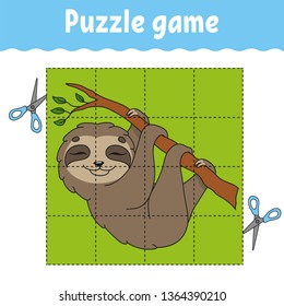 Puzzle game for kids . Education developing worksheet. Learning game for children. Activity page. For toddler. Riddle for preschool. Simple flat isolated vector illustration in cute cartoon style.