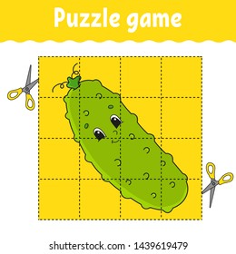 Puzzle game for kids. Education developing worksheet. Learning game for children. Activity page. For toddler. Riddle for preschool. Simple flat isolated vector illustration in cute cartoon style.