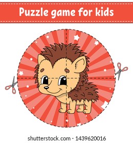 Puzzle game for kids. Education developing worksheet. Learning game for children. Activity page. For toddler. Riddle for preschool. Simple flat isolated vector illustration in cute cartoon style.