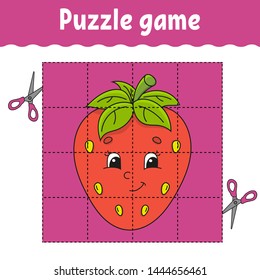 Puzzle game for kids. Education developing worksheet. Learning game for children. Activity page. For toddler. Riddle for preschool. Simple flat isolated vector illustration in cute cartoon style.