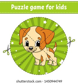 Puzzle game for kids. Education developing worksheet. Learning game for children. Activity page. For toddler. Riddle for preschool. Simple flat isolated vector illustration in cute cartoon style.