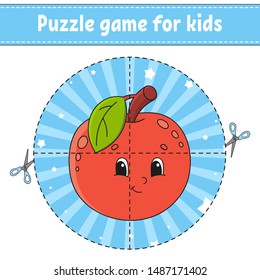 Puzzle game for kids. Education developing worksheet. Learning game for children. Activity page. For toddler. Riddle for preschool. Simple flat isolated vector illustration in cute cartoon style.