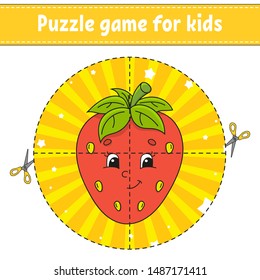 Puzzle game for kids. Education developing worksheet. Learning game for children. Activity page. For toddler. Riddle for preschool. Simple flat isolated vector illustration in cute cartoon style.