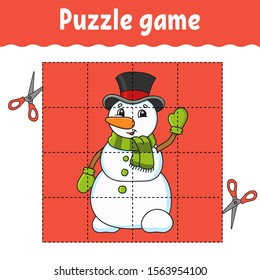 Puzzle game for kids. Education developing worksheet. Learning game for children. Activity page. For toddler. Riddle for preschool. Simple flat isolated vector illustration in cute cartoon style.