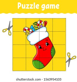 Puzzle game for kids. Education developing worksheet. Learning game for children. Activity page. For toddler. Riddle for preschool. Simple flat isolated vector illustration in cute cartoon style.