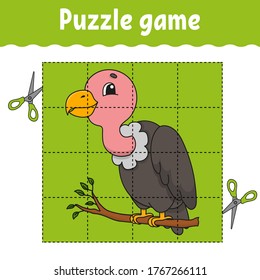 Puzzle game for kids. Education developing worksheet. Learning game for children. Color activity page. For toddler. Riddle for preschool. Isolated vector illustration in cartoon style.