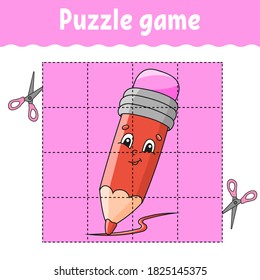 Puzzle game for kids. Education developing worksheet. Back to school. Color activity page. For toddler. Riddle for preschool. Isolated vector illustration in cartoon style.
