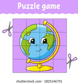 Puzzle game for kids. Education developing worksheet. Back to school. Color activity page. For toddler. Riddle for preschool. Isolated vector illustration in cartoon style.