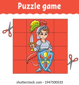 Juego de rompecabezas para los niños. Educación desarrollando hoja de trabajo. Juego de aprendizaje para niños. Página de actividad de color. Para el niño pequeño. Riddle por el preescolar. Ilustración vectorial aislada en estilo de dibujos animados.