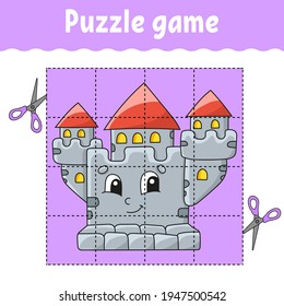 Puzzle game for kids. Education developing worksheet. Learning game for children. Color activity page. For toddler. Riddle for preschool. Isolated vector illustration in cartoon style.