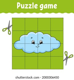 Puzzle game for kids. Education developing worksheet. Learning game for children. Color activity page. For toddler. Riddle for preschool. Isolated vector illustration in cartoon style.