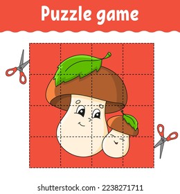 Juego de rompecabezas para los niños. Educación desarrollando hoja de trabajo. Juego de aprendizaje para niños. Página de actividad de color. Para el niño pequeño. Riddle por el preescolar. Ilustración vectorial.
