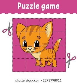 Puzzle game for kids. Education developing worksheet. Learning game for children. Color activity page. For toddler. Riddle for preschool. Vector illustration.