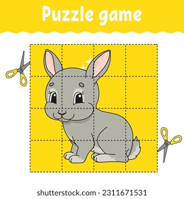 Puzzle game for kids. Education developing worksheet. Learning game for children. Color activity page. For toddler. Riddle for preschool. Vector illustration.