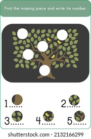 Puzzle game for kids. Missing piece.