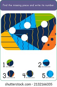 Puzzle game for kids. Missing piece.