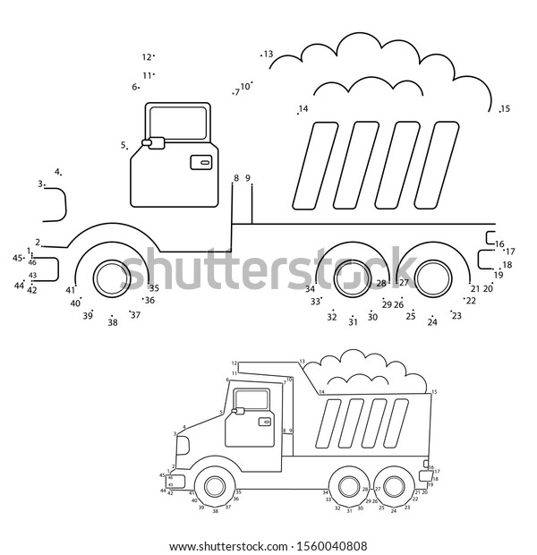 Puzzle Game for kids:\
numbers game. Lorry or dump truck. Construction vehicles. Coloring\
book for kids.