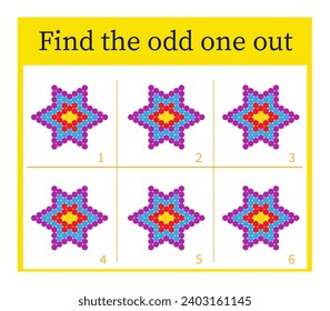 Puzzle game for kids. Task for development of attention and logic. Vector pattern.  