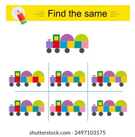 Puzzle game for kids. Task for development of attention and logic. Need to find same group of objects. 