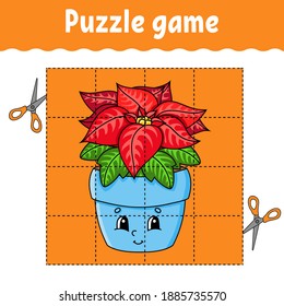 Puzzle game for kids. Winter theme. Education developing worksheet. Learning game for children. Color activity page. For toddler. Riddle for preschool. Isolated vector illustration in cartoon style.
