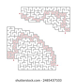 Puzzle game. labyrinth for children - Find the way out. Vector illustration