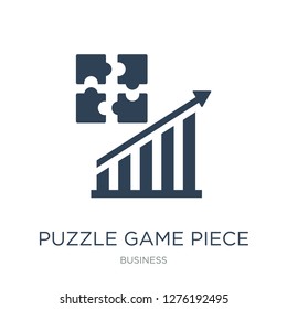 puzzle game piece icon vector on white background, puzzle game piece trendy filled icons from Business collection, puzzle game piece vector illustration