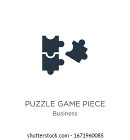 Puzzle game piece icon vector. Trendy flat puzzle game piece icon from business collection isolated on white background. Vector illustration can be used for web and mobile graphic design, logo, eps10