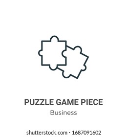 Icono del vector de contorno de la pieza del juego de rompecabezas. Icono de pieza de juego de puzzle en línea delgada, vector plano ilustración de elemento simple del concepto de negocio editable trazo aislado en fondo blanco