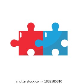 puzzle game pieces flat style icon vector illustration design