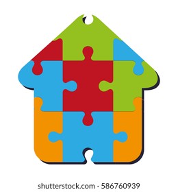 puzzle game pieces isolated icon