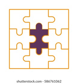 puzzle game pieces isolated icon