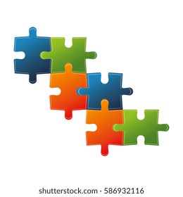 puzzle game pieces isolated icon