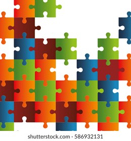 puzzle game pieces isolated icon