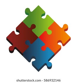 puzzle game pieces isolated icon