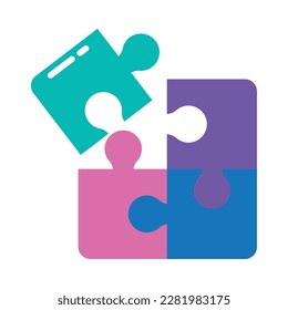 puzzle game pieces solution icon isolated