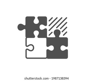 Icono simple del juego del rompecabezas. Decida el signo de Jigsaw. Símbolo de combinación de estrategia comercial. Clásico estilo plano. Elemento de diseño de calidad. Icono de juego de rompecabezas simple. Vector