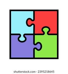 puzzle game solution color icon vector. puzzle game solution sign. isolated symbol illustration