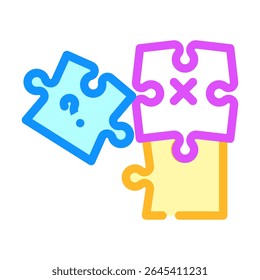 jogo de quebra- cabeça solução cor ícone vetor. jogo de quebra- cabeça solução sinal. símbolo isolado ilustração