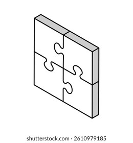 puzzle game solution isometric icon vector. puzzle game solution sign. isolated symbol illustration