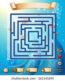 Puzzle game template with underwater scene