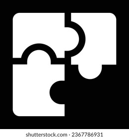 icono del vector del juego del rompecabezas, icono del vector de piezas del rompecabezas