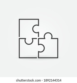Icono de concepto de línea delgada del vector del rompecabezas o elemento de diseño