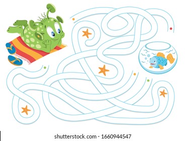 
Puzzle games for children. Cosmos background. Universe illustration. Cartoon Alien vector. Childrens Logical game. Game for Preschool