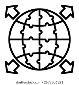 Elemento De Ícone De Globo De Quebra-Cabeça Para Design