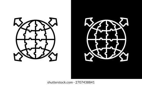Globo del rompecabezas con el diseño del sistema del icono