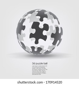 Puzzle Globe Isolated