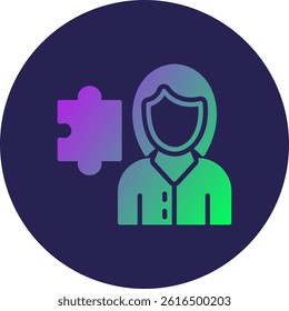 Puzzle Glyph Circle Gradient Icon